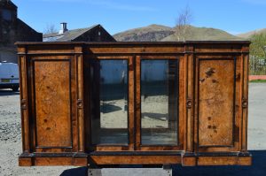 Burr walnut Victorian four-door breakfront sideboard