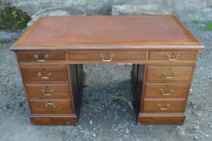 Mahogany twin pedestal writing desk