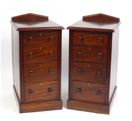 Pr Victorian bedside chests