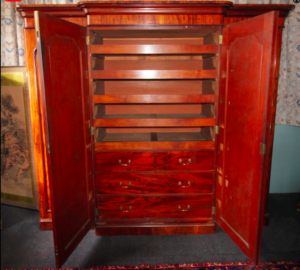 Victorian Breakfront four-door mahogany wardrobe 