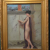 Oil on board. lady in gown
