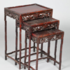 19th-century Chinese nest of three rosewood tables.