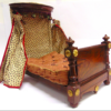 A VICTORIAN DOLL'S MAHOGANY HALF TESTER BED