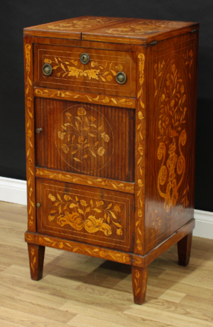 A 19th century Dutch mahogany and marquetry washstand