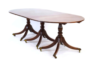 Three pedestal dining table