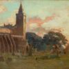 ARCHIBALD KAY, RSA (1860-1935) SUNSET AT DUNFERMLINE ABBEY
