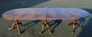 18th century walnut three pedestal dining table