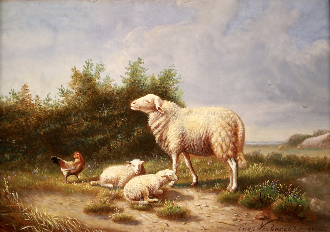 Eugene Verboeckhoven (1815-1893) Oil painting on panel.