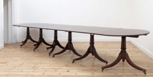 Six pedestal dining table
