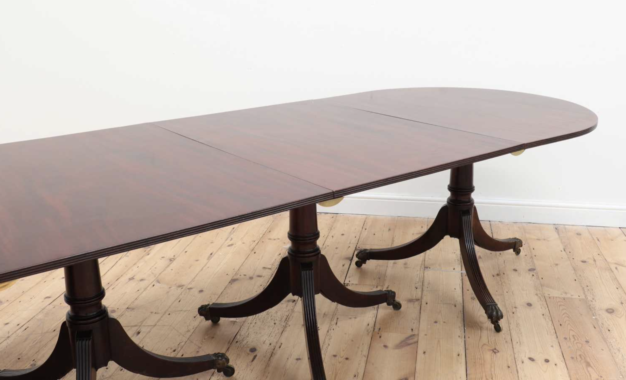 Six pedestal dining table