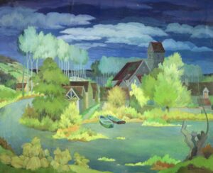 Henri Therme Cubist oil painting
