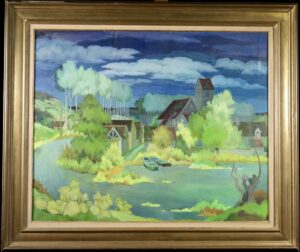 Henri Therme Cubist oil painting