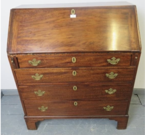Georgian mahogany fall front writing bureau.
