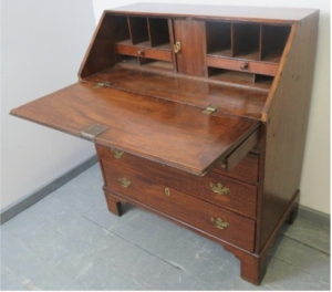 Georgian mahogany fall front writing bureau.