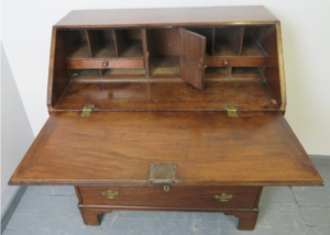 Georgian mahogany fall front writing bureau.