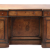 A Victorian burr walnut kneehole desk