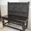 Victorian carved oak hall bench