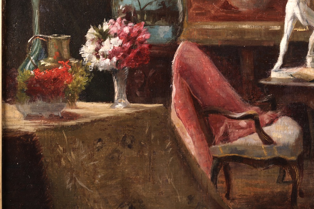 ALBERT EUGENE LECHAT Oil on canvas ( 1863 - 1918 )