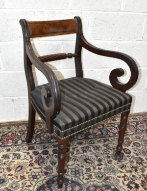 Regency period mahogany elbow chair
