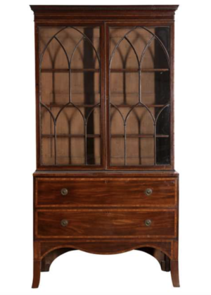 A Geo III mahogany secrétaire bookcase