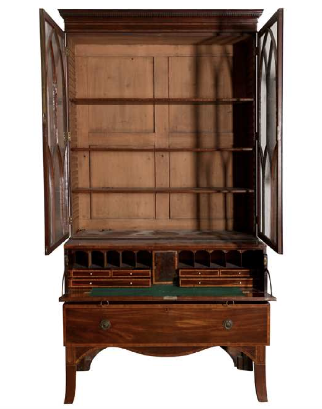 A Geo III mahogany secrétaire bookcas