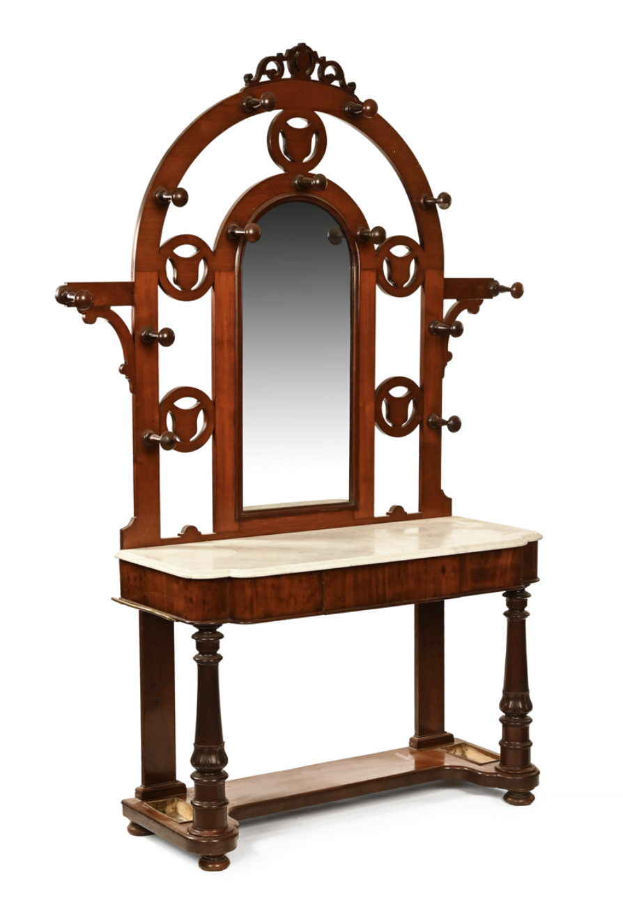 A substantial late Victorian mahogany hall stand