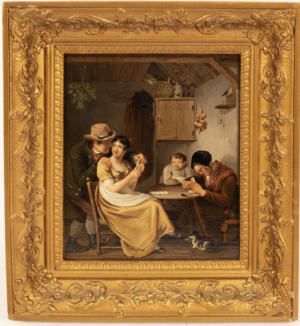 English School, 19th Century/Ace of Hearts/oil on panel, 31cm x 25cm