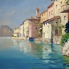 Antonio Serafino 1889- 1962 Impressionist oil painting