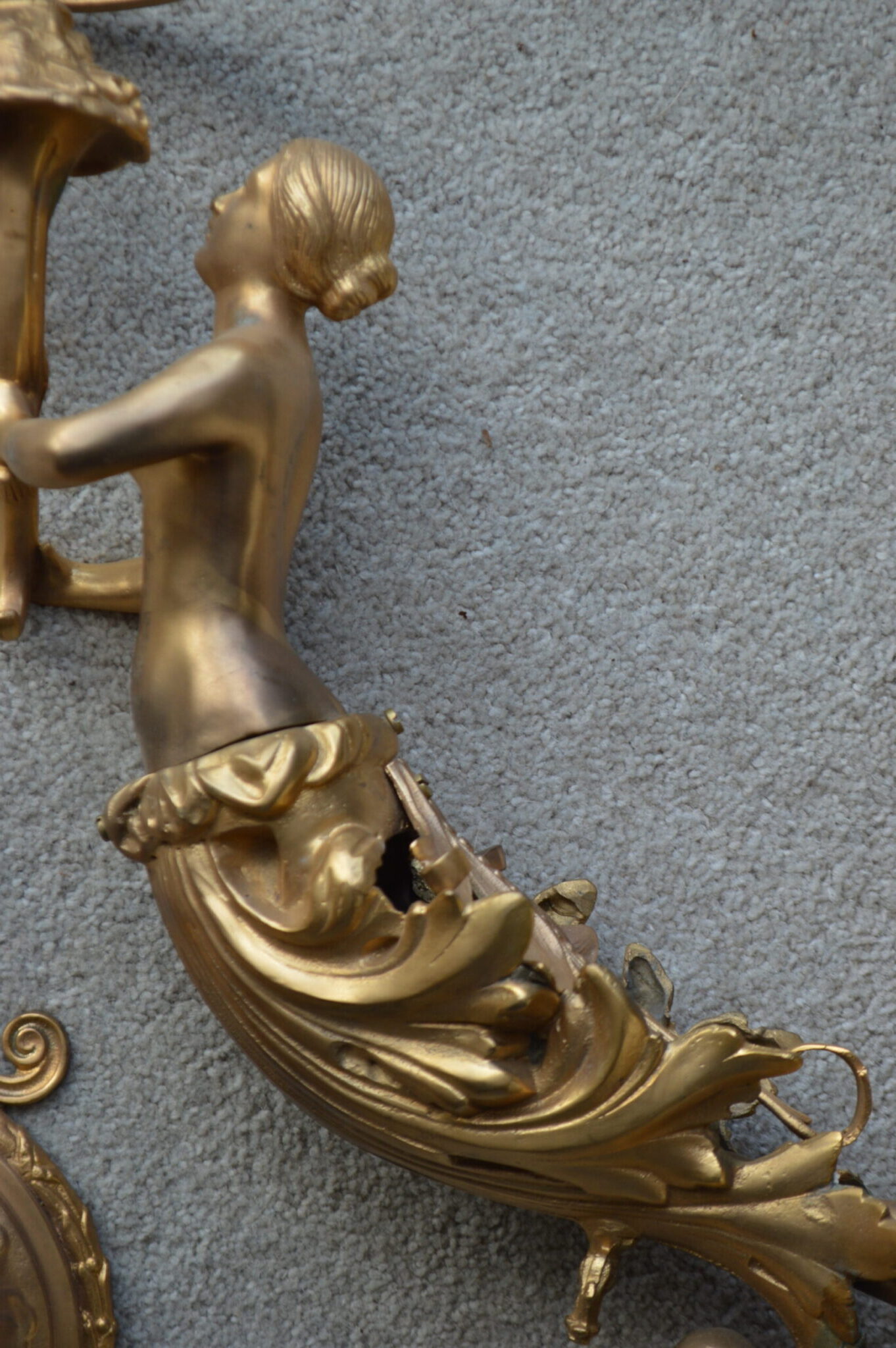 A fine large pair of gilt Victorian wall light brackets