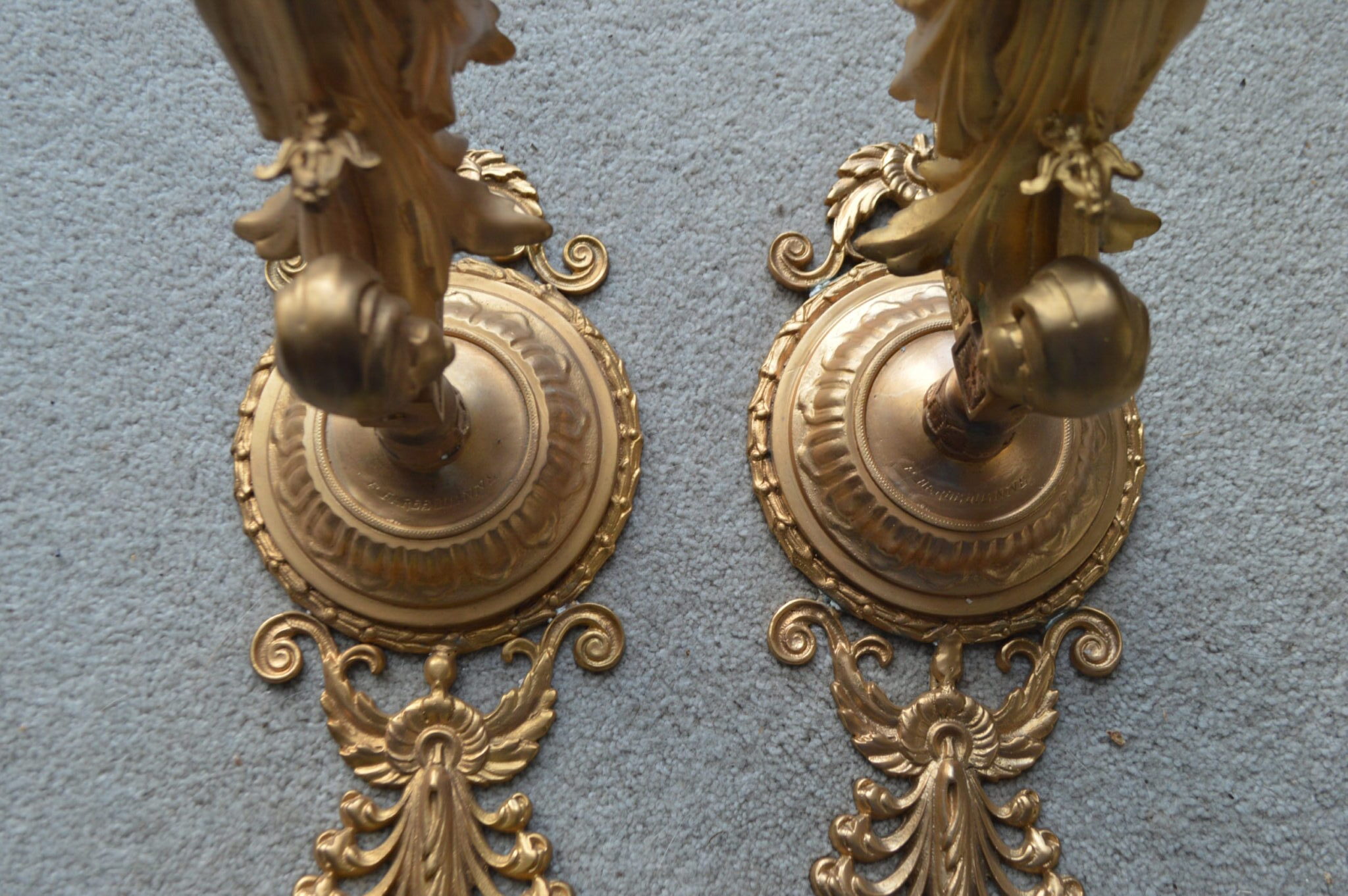 A fine large pair of gilt Victorian wall light brackets