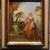“ Lady with Macaw parrot on a balcony "