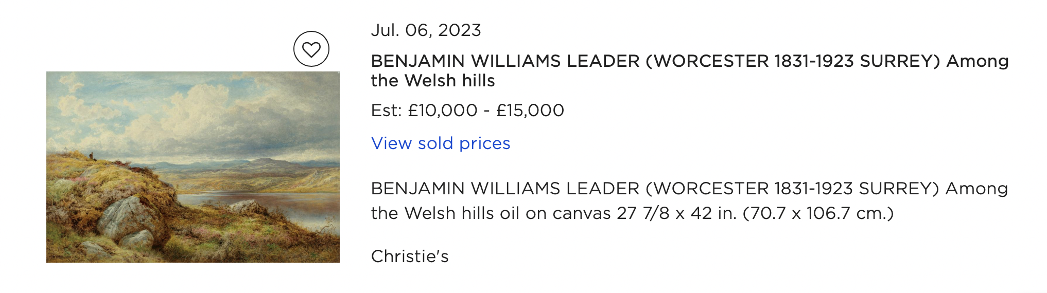 Large Benjamin Williams Leader