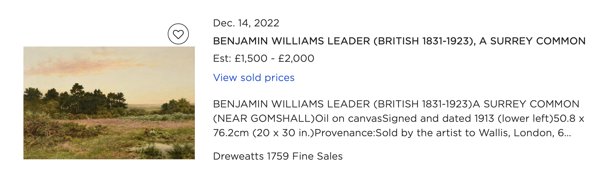 Large Benjamin Williams Leader