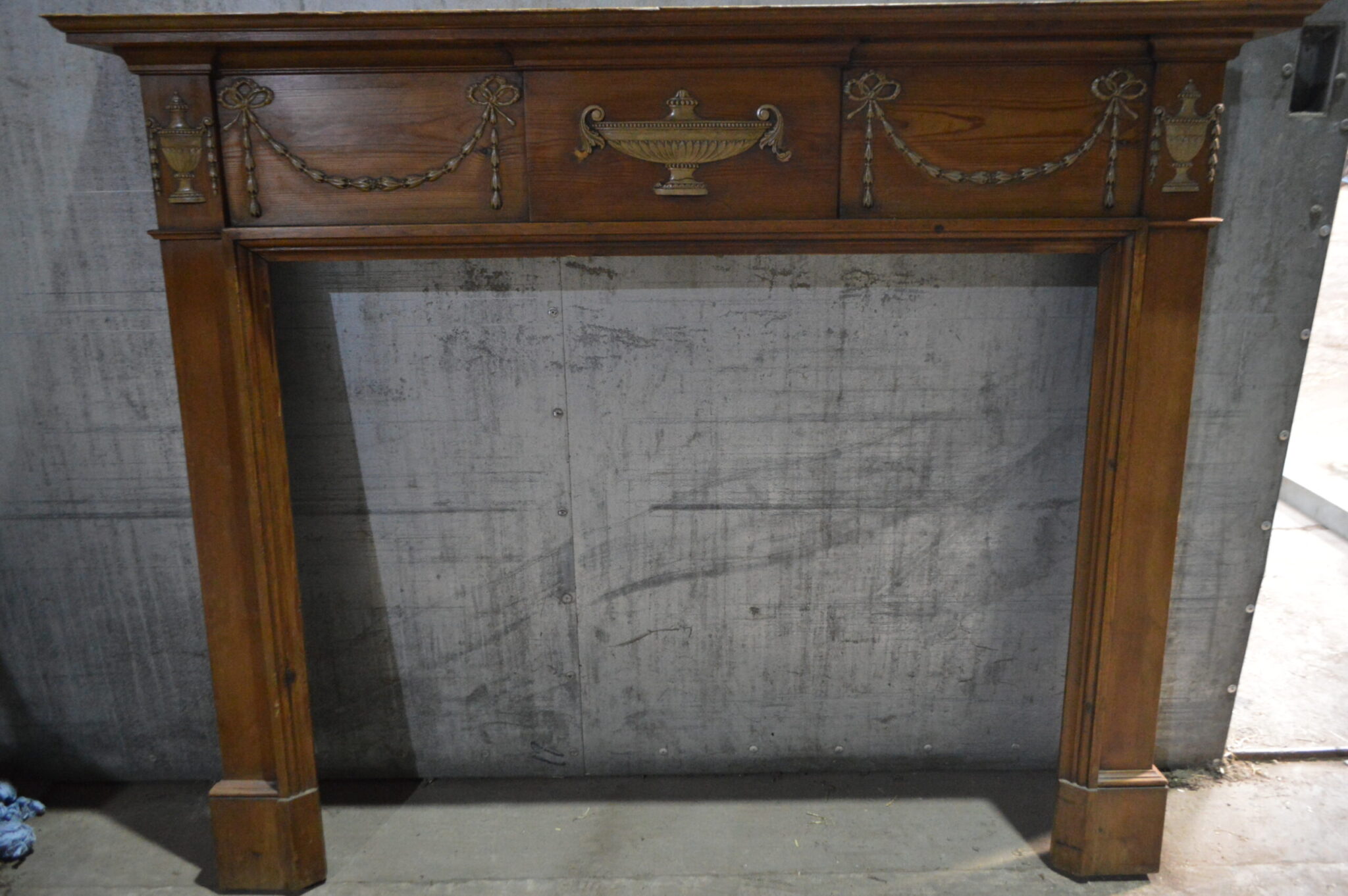 REGENCY PERIOD GESSO AND PINE FIRE SURROUND.