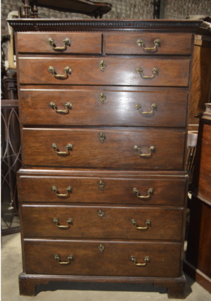 Geo III Mahogany chest on chest