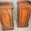 Victorian burr walnut bedside cabinets.
