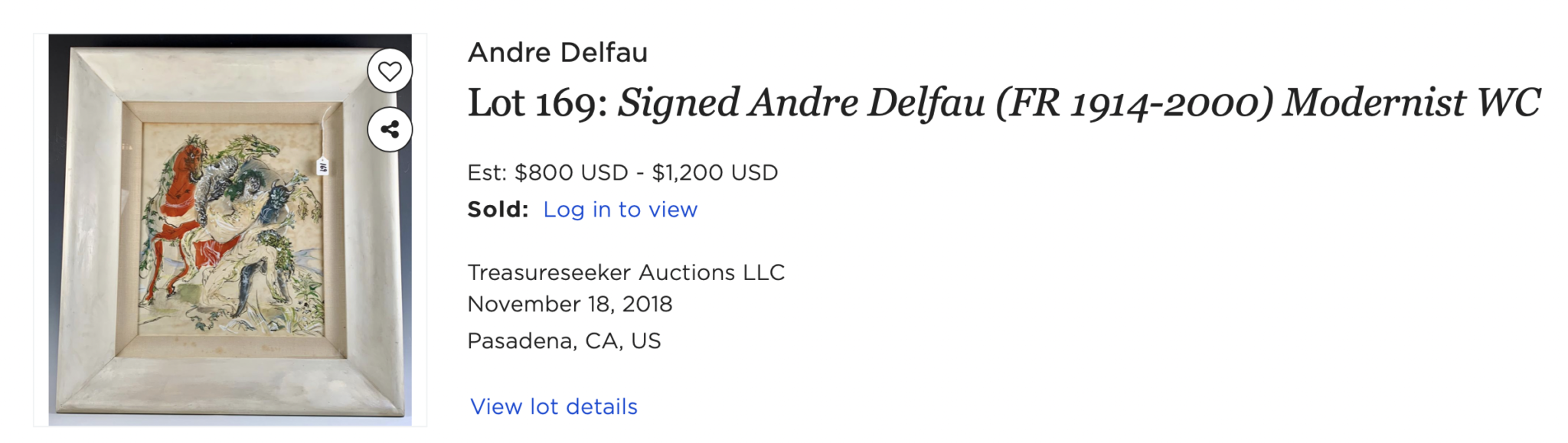 ANDRE DELFAU ( 1914 - 2000 )