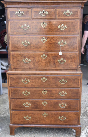 George II burr walnut chest on chest