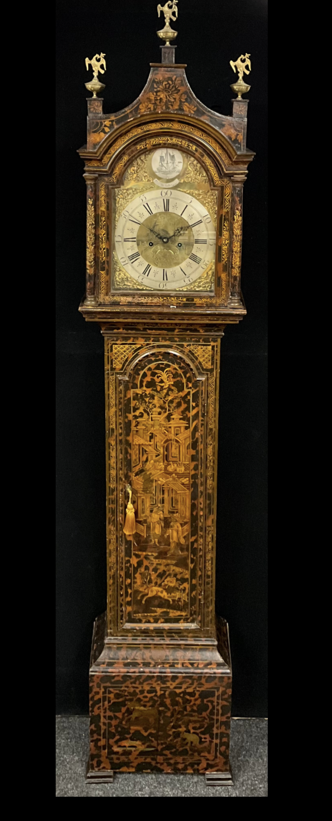 18th cent Chinoiserie Longcase clock