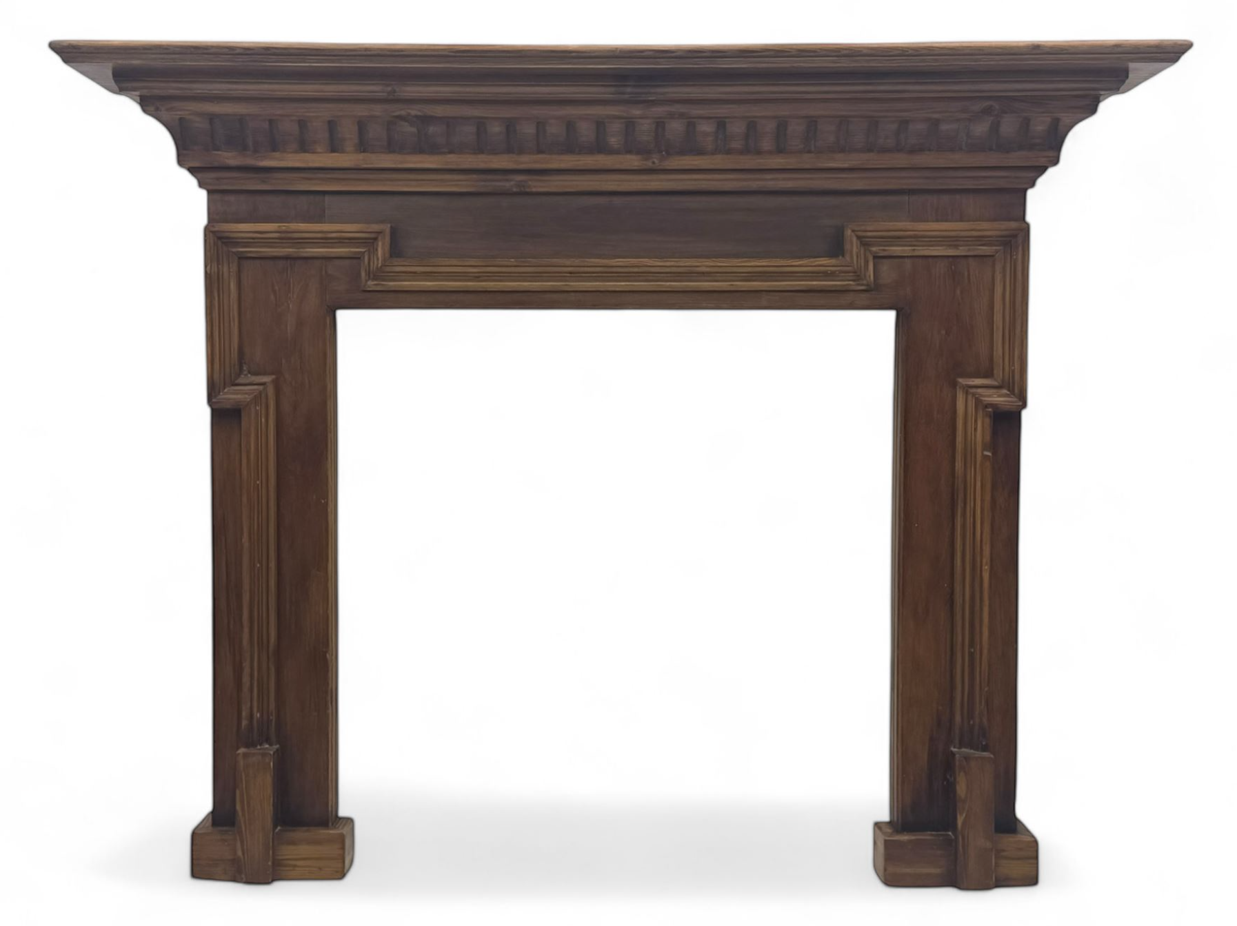 Victorian stained pine fire surround,