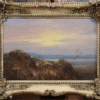 J. W. HAMILTON MARR, A.R.C.A. (1846-1916) “When Day Is Ending”, signed lower left, oil on canvas: parcel-gilt swept frame (45cm x 61cm overall).