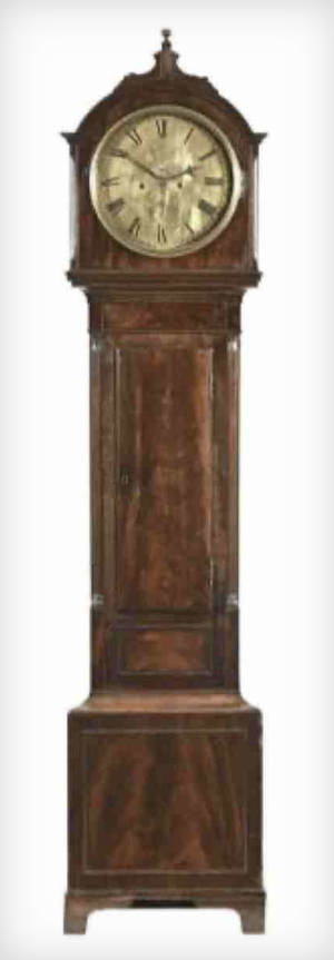 A 19th-century mahogany longcase clock by Priory of Dundee, Scotland.