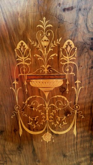 Victorian burr walnut credenza