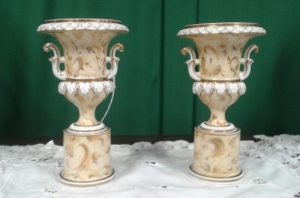 Fine pair of Victorian Ridgeways campana vases