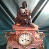 19th century French rouge marble mantle clock.