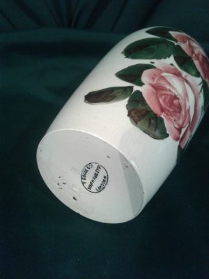 Wemyss ware oviform vase decorated with red roses