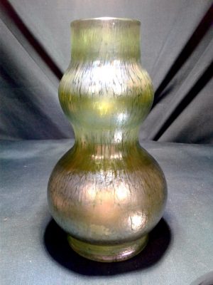 Loetz papillion creta double gourd vase.