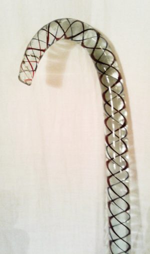 Victorian Nailsea glass walking cane. (Occasioanal)