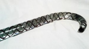Victorian Nailsea glass walking cane. (Occasioanal)