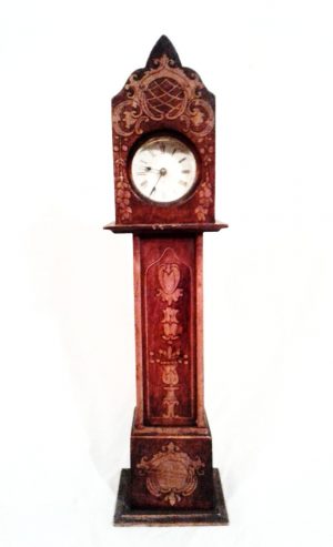 Edwardian mahogany miniature longcase clock